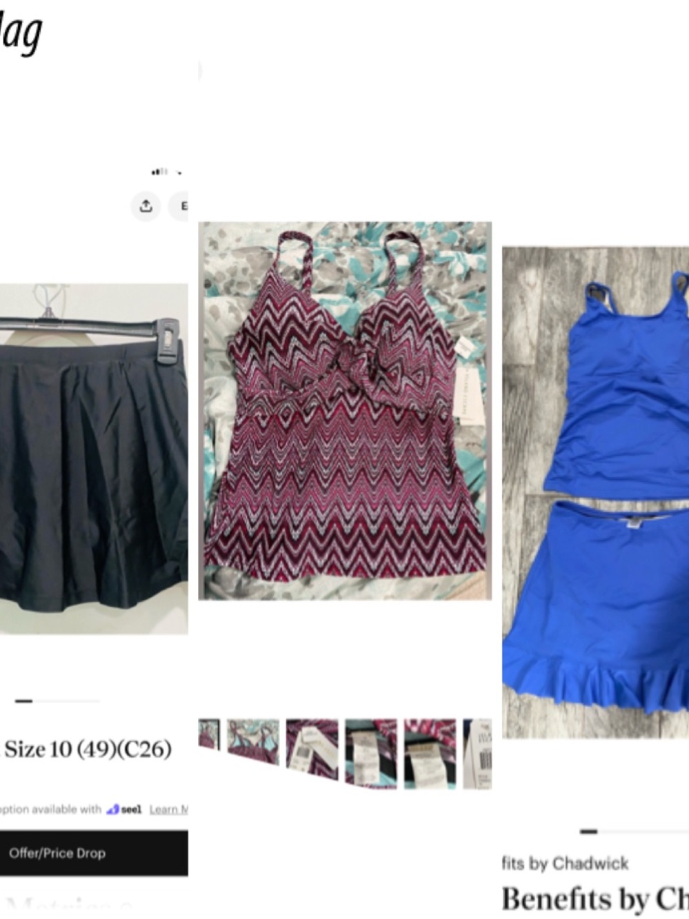 Black swim skirt, Chevron Print Tankini Top Pink Plum Chevron & periwinkle 2 pc